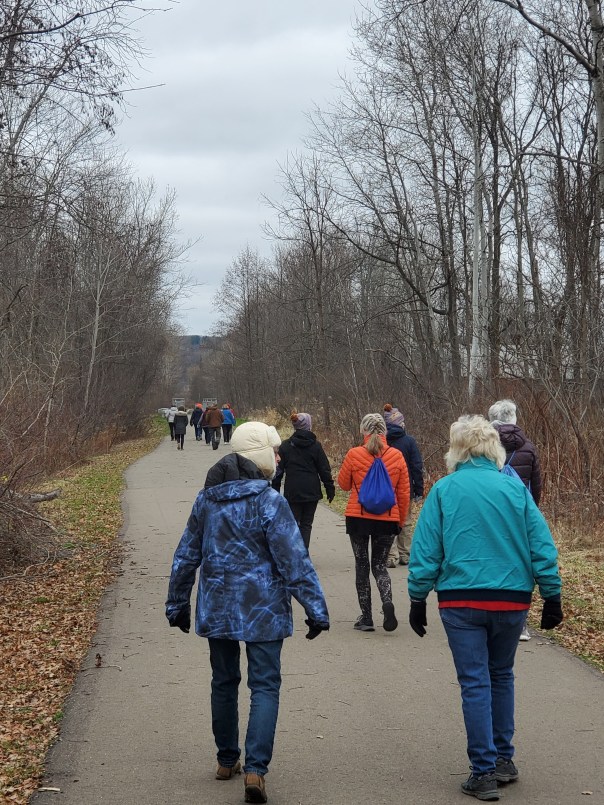 Hikers at Jamestown Riverwalk